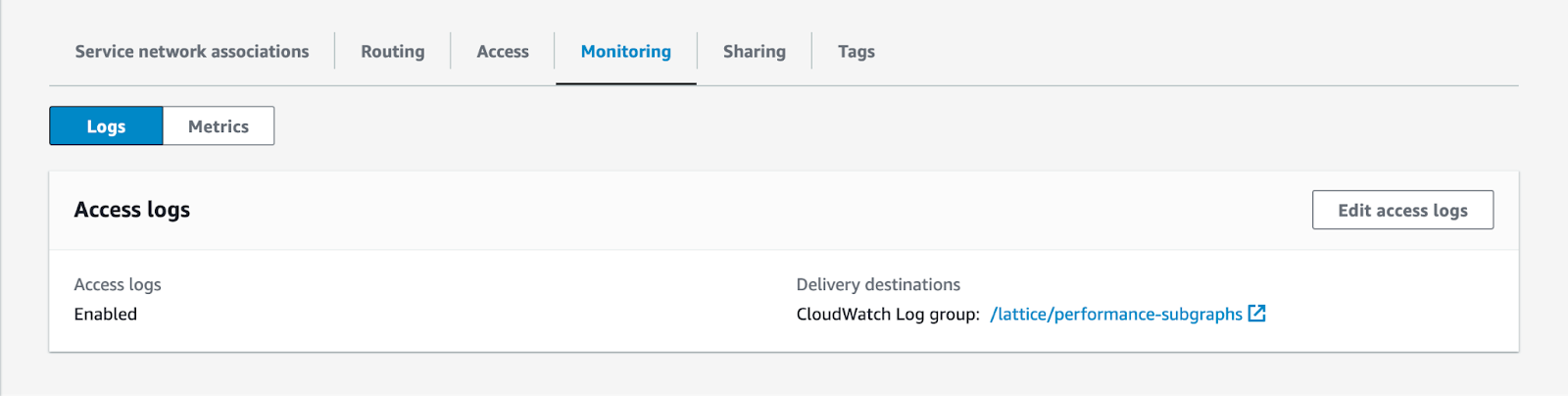 AWS VPC Lattice access logs